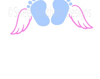 Download Baby feet with wings | Etsy