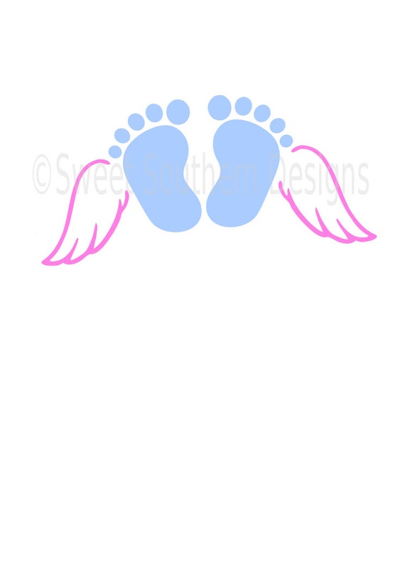 Download Baby feet with wings SVG instant download design for ...