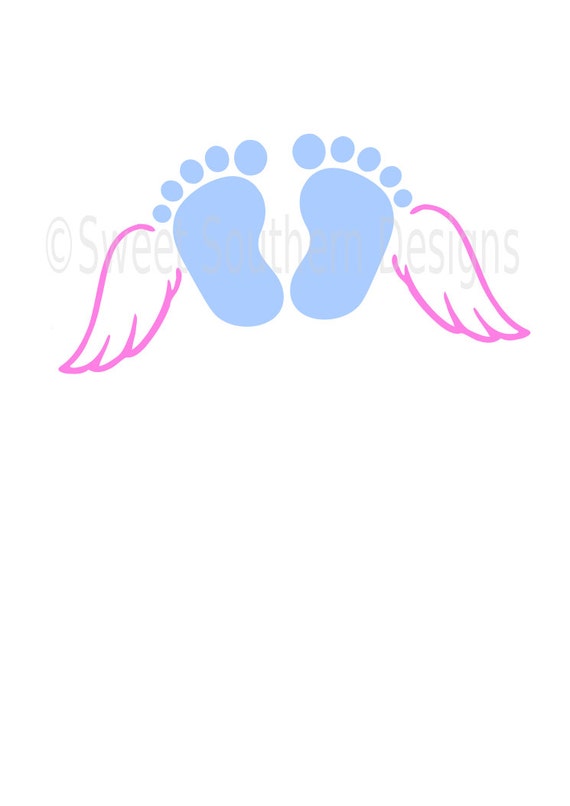 Baby feet with wings SVG instant download design for cricut or