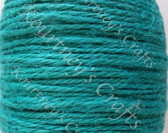 2mm Light Teal Blue Jute Twine Cord Non-Polished 2mm 100M/Roll (Approx. 109 Yard)