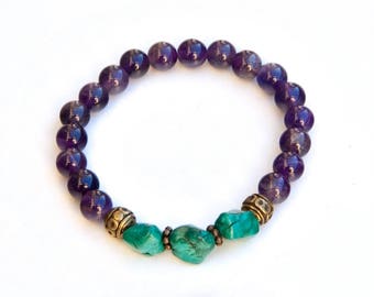 amethyst bracelet, purple bracelet, amethyst jewelry, amethyst, gemstone bracelet, birthstone bracelet, healing bracelet, beaded bracelet