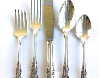 Silverware Set - 51 Piece Silverware Set - 7 Place Settings Silverware Lot - Oneida Silverware Lot - Silver Spoon Lot - Silver Utensil Set