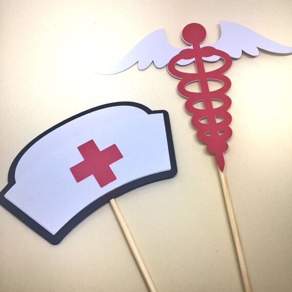 6 piece Nurse Table Decor Paper Die Cut Nurse
