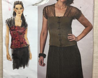 Vogue V1140, Semi-Fitted Top, Sandra Betzina, Today's Fit, Princess Seams, Cap Sleeves, Pattern, Sizes OSZ 32-55, uncut