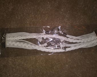 White leather love bracelet