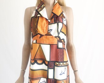 Vintage 60s Hawaiian Maxi Dress