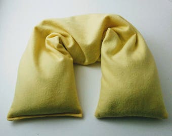Organic Cotton Flannel Flaxseed Neck Wrap with Organic Herbs - Flax seed pillow - Microwavable Heat Pack - Mothers Day gift