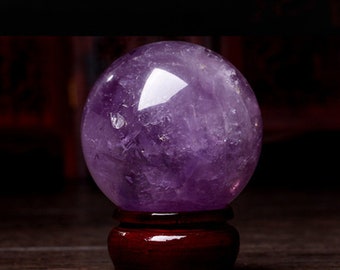 High Quality Natural Violet Amethyst Sphere/Hand Carved Brazil Amethyst Ball/Amethyst Crystal/#BJ-S80323P603-1