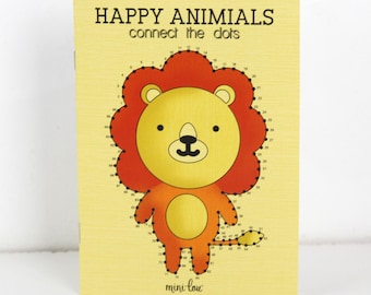 Happy Animals Connect the Dots Coloring Book