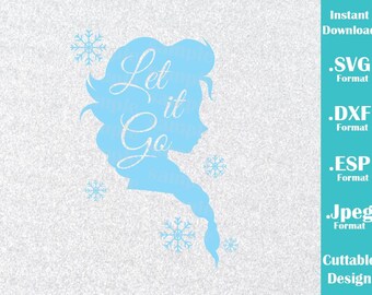INSTANT DOWNLOAD SVG Disney Inspired Princess Elsa Frozen Movie for Cutting Machines Svg, Esp, Dxf and Jpeg Format Cricut Silhouette