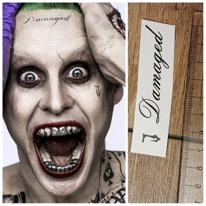Joker suicide squad face temporary tattoo J Damaged movie