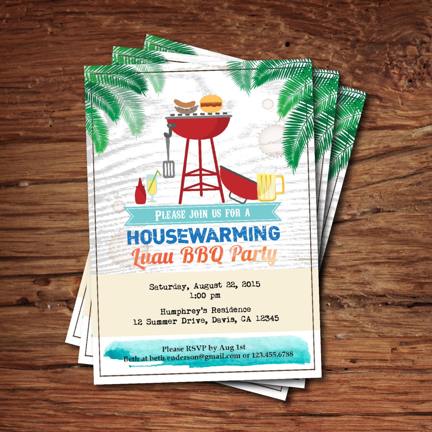 Housewarming BBQ Party Invitation Summer Tropical Luau Bbq Housewarming BBQ Party Invitation Summer Tropical Luau Bbq