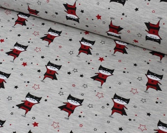 Grey Superhero Jersey Knit Fabric, Stretch Jersey Fabric,Jersey Knit Fabric,Jersey Fabric - Half Metre