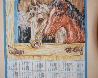 VINTAGE 1988 calendar tea TOWEL