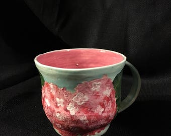 Pink hydrangea mug