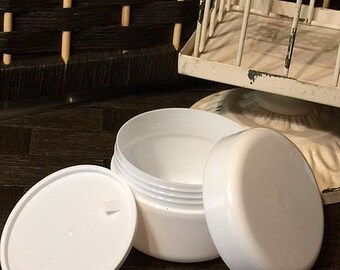 4 oz White Heavy Wall Jars - 12 sets