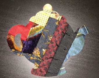 12 Teapot Die Cuts fr Antique Crazy Cutter Quilt - PRIMITIVE