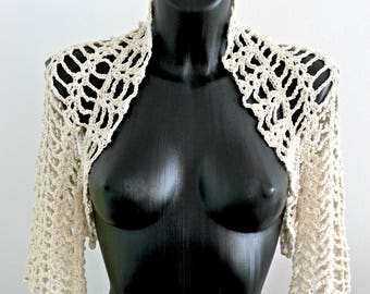 Crocheted bridal bolero, Wedding crochet shrug