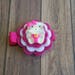 Pink Hello Kitty Inspired Flower Felt Flower Hair Clip / Toddler Hair Clip / Kids Hair Clip / Single Hair Clip / Non Slip /