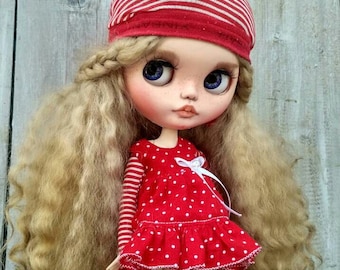 Fibi ooak doll Custom Blythe doll collectible doll Blythe doll Blythe custom ooak mohair weft