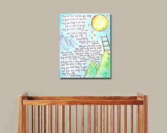 Bob Dylan's Forever Young - Painting on Canvas - May You Stay Forever Young - Bob Dylan Art - Made to Order - Choose Your Size