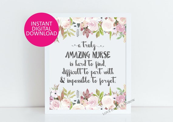 Nurse Gift, An amazing nurse is hard to find, Office Decor, Printable Nurse Gift, retirement Custom Quote Print, Gift for Nurse, Amazing