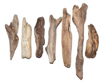 7 Driftwood Pieces, Sea Wood, Natural Drift Wood, Craft Supplies, Driftwood for Crafts, Crafting Supplies