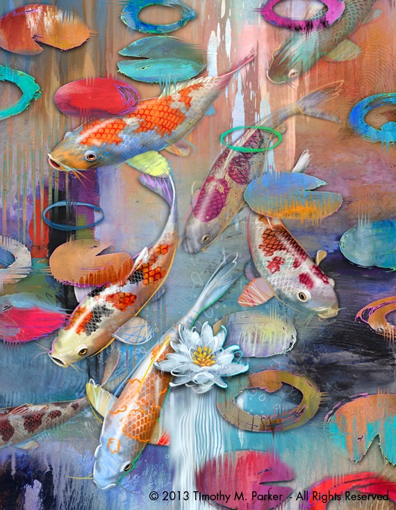 Contemporary Koi Art KOI FISH 1 Modern Painting