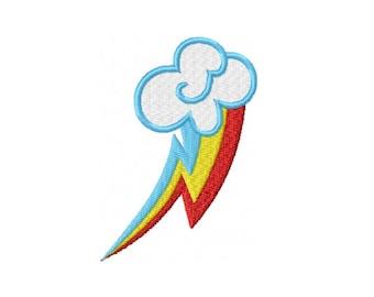 Rainbow Dash Cutie Mark Embroidery Design for 4 x 4 Hoop - Instant Download