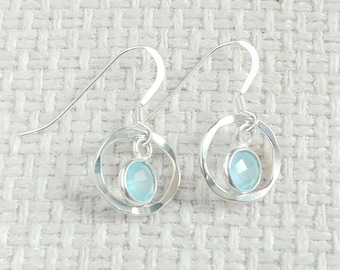 Chalcedony and Sterling Silver Earrings