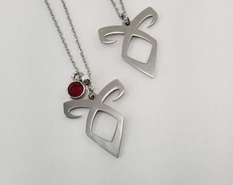 Angelic Rune Necklace, Shadowhunters Necklace, Enkeli Rune Necklace, Birthstone Jewelry