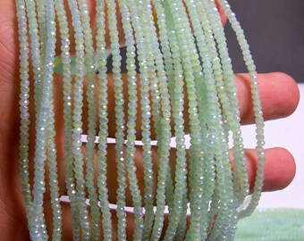 Crystal - rondelle faceted 3mm x 2mm beads - 200 beads - AA quality - light green - ab - CAA2G88