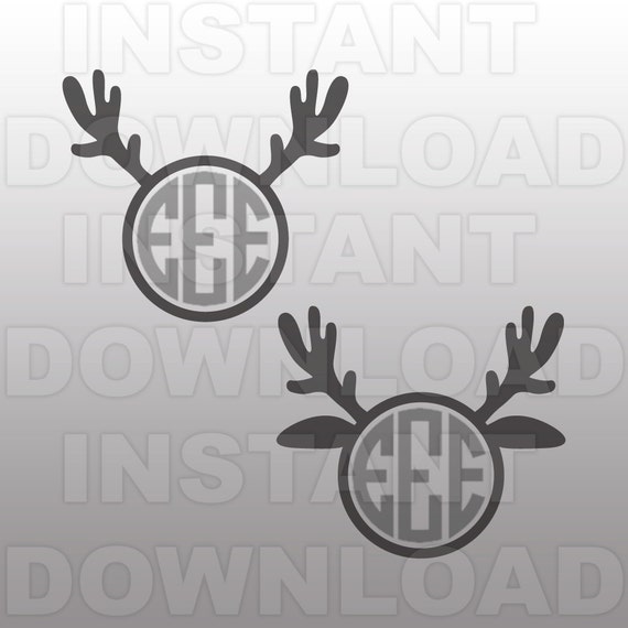 Download Reindeer Monogram SVG File-Christmas SVG File-Antler SVG-Die