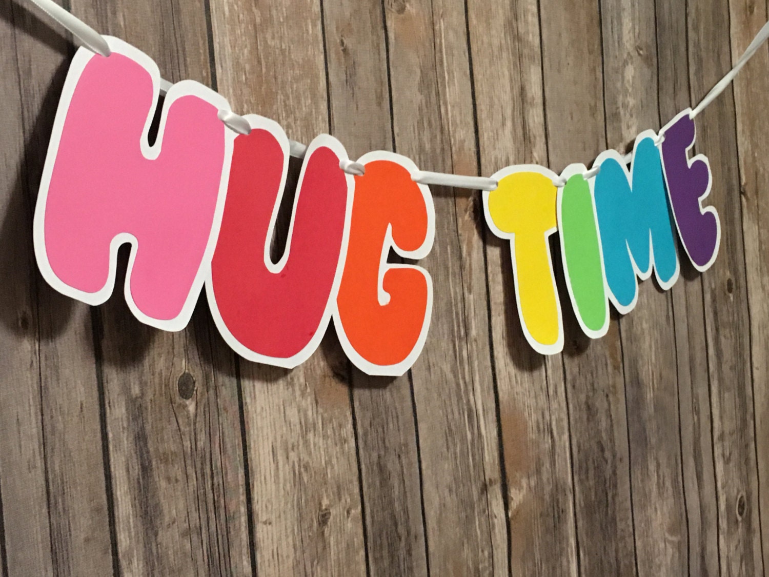 Rainbow Hug Time Trolls Banner Princess Poppy Birthday