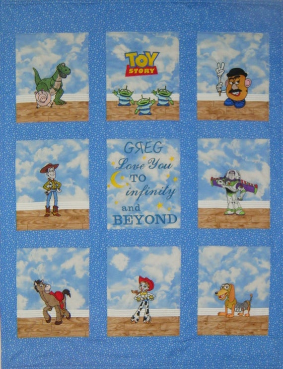 Custom Embroidered Toy Story Baby Quilt / Blanket