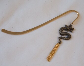 Bookmarker Gold Dragon Plated Dangle Bookmarker BM5