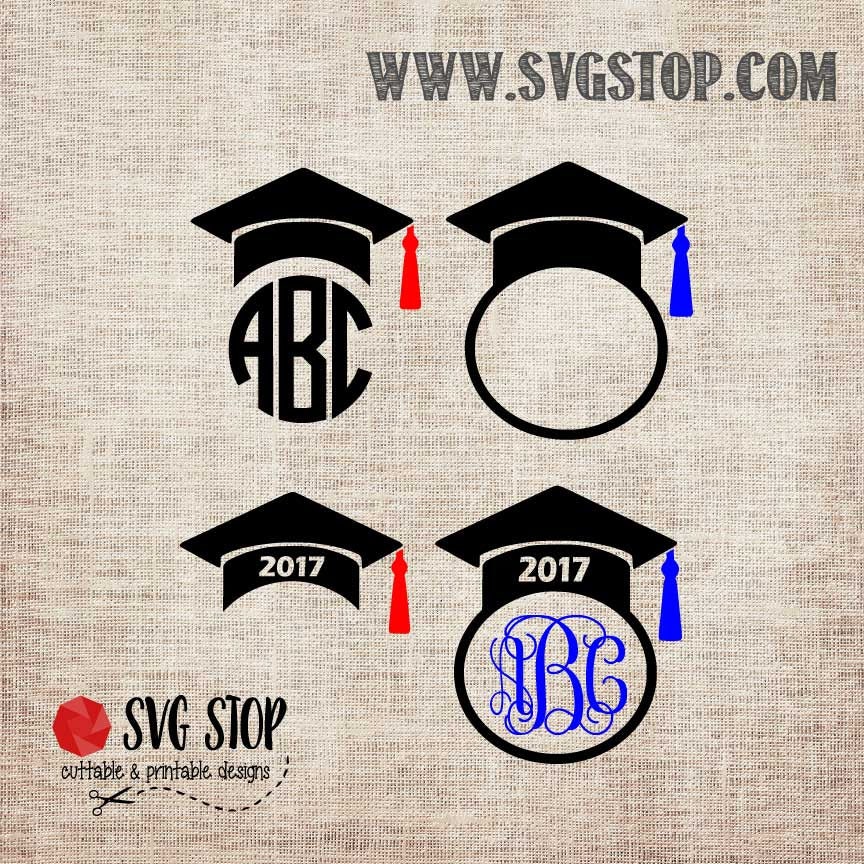 Download 2017 Graduation cap frames SVG and studio files for Cricut