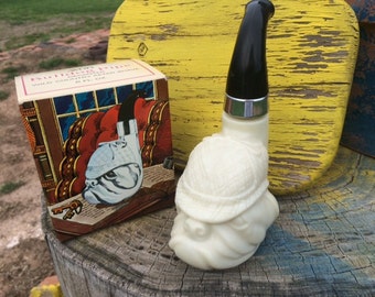 Vintage Avon Bulldog Pipe Decanter - Wild Country After Shave