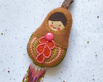 Matryoshka, babushka, russian doll, Keychain Felt