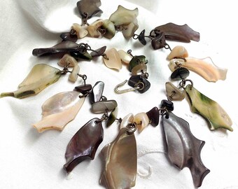 Abalone Shell Broken Jewelry Necklace 11 inches to Repair Restring Jewelry Crafting - Great for Earrings, Pendants, Seashore Theme Ornaments
