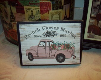 French Flower Market 8x11 sign plaque,French Farmhouse,Paris decor,French Rustic,Paris bedroom decor,French decor,French country decor