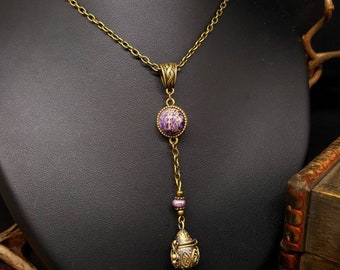 Necklace Little Cauldron & Jasper - witch - harry - Hogwarts - fire - witch - cauldron - magic - wicca - Ouija Board
