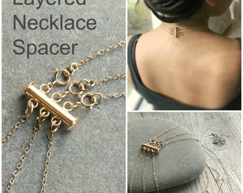 Layered necklace spacer clasp, gold, silver or Rose gold, no more tangle, no more mess. detangling, detangled, Layering magic!