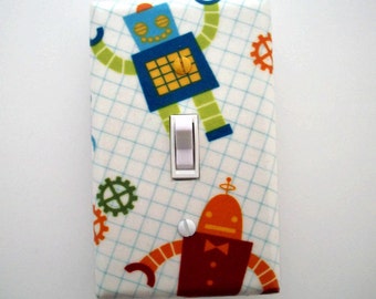 Robot Light Switch Cover - Robots Switch Plate - Boys Bedroom