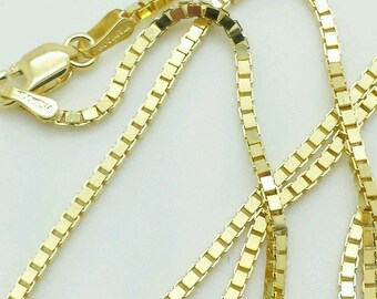 10kt yellow gold box link chain necklace pendant chain