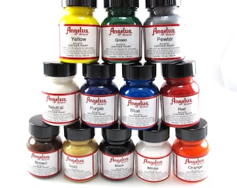 Angelus Acrylic Paint Starter Set, Leather Paint 12 Pack