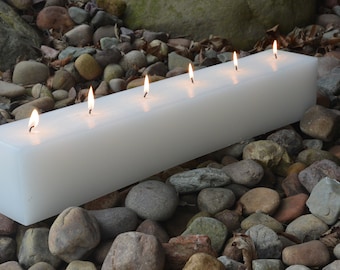 Custom hand poured 24 inch long block candle with 6 wicks