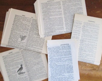 100 Vintage Dictionary Paper Pieces Vintage Book Paper Scrapbooking Altered Art Collage Journaling Paper Arts and Crafts