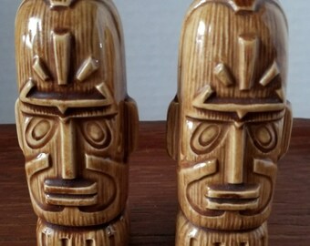 Vintage Tiki, Salt and Pepper, made in Japan, Vintage Japan