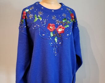 Floral Sequin sweater